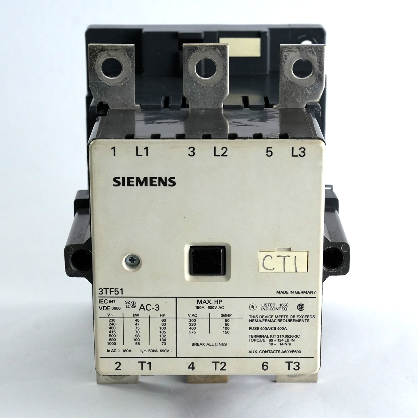 Siemens 3TF51 Power Contactor Motor Starter 3TX6526-3C Siemens 3TF5122-0AG2