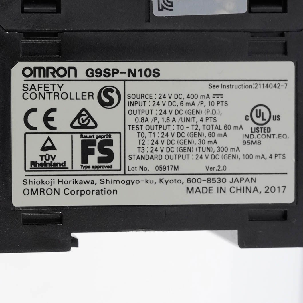 Omron G9SP-N10S Safety Controller 10 Inputs 4 Outputs 24VDC G9SPN10S Compact PLC