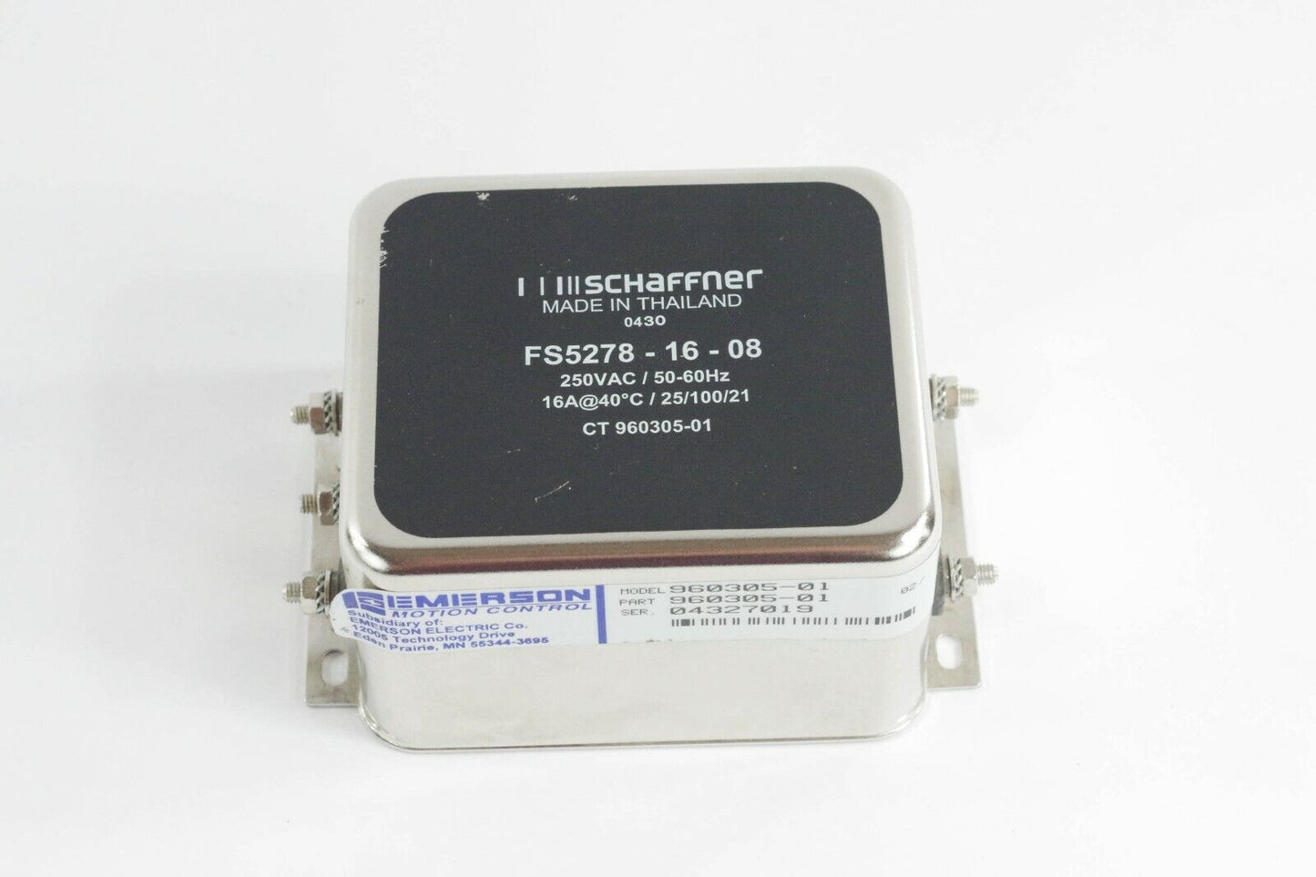 SCHAFFNER Line Filter FS5278-16-08 Emerson 960305-01