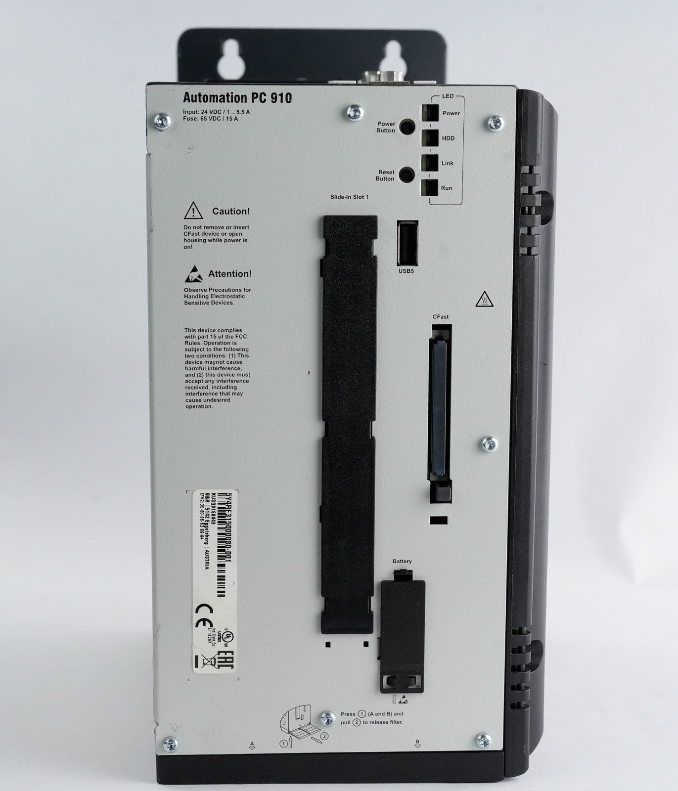 B&R Automation PC 910 5PC910.SX02-00 Rev K0 / 5Y4RF315000080-001 Industrial PC