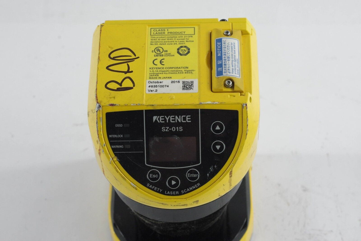 KEYENCE SZ-01S LASER SCANNER SZ01S For Parts or Repair