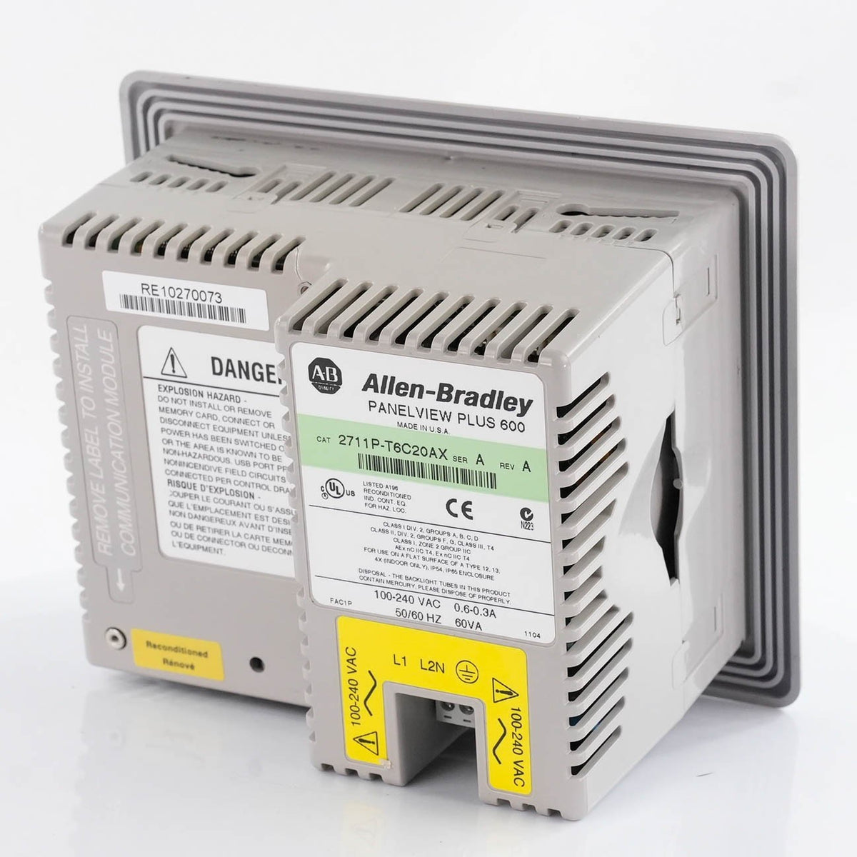 Allen Bradley 2711P-T6C20AX Ser A PanelView Plus 600  120v 2711P-T6C20A