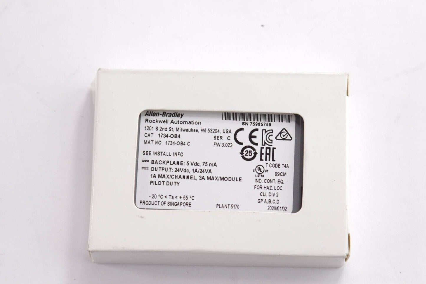 Allen Bradley 1734-OB4 / 1734OB Ser C I/O 4 Point Digital Output Module