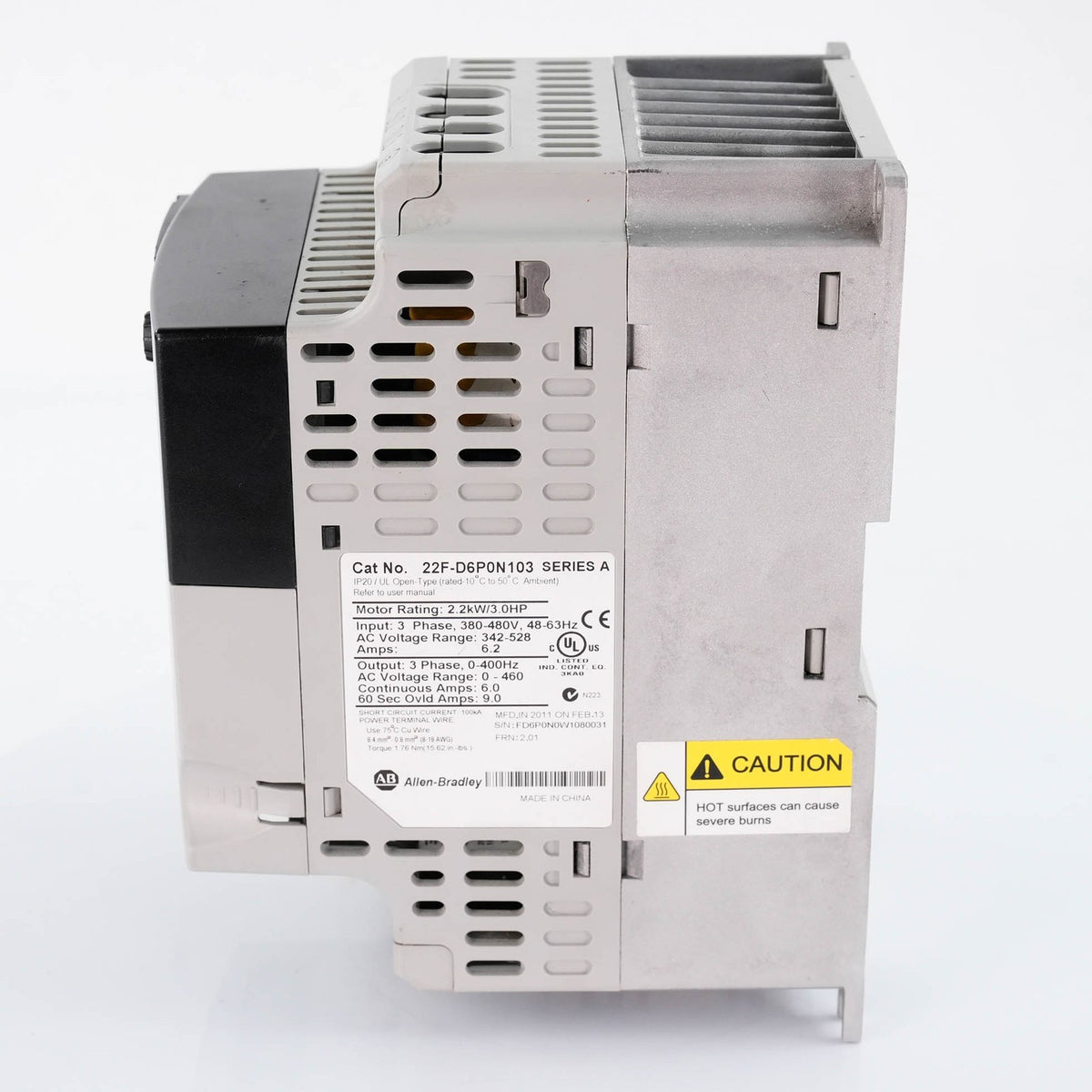 Allen Bradley 22F-D6P0N103 PowerFlex 4M AC Drive 480V 3PH 2.2kW 3HP 22FD6P0N103