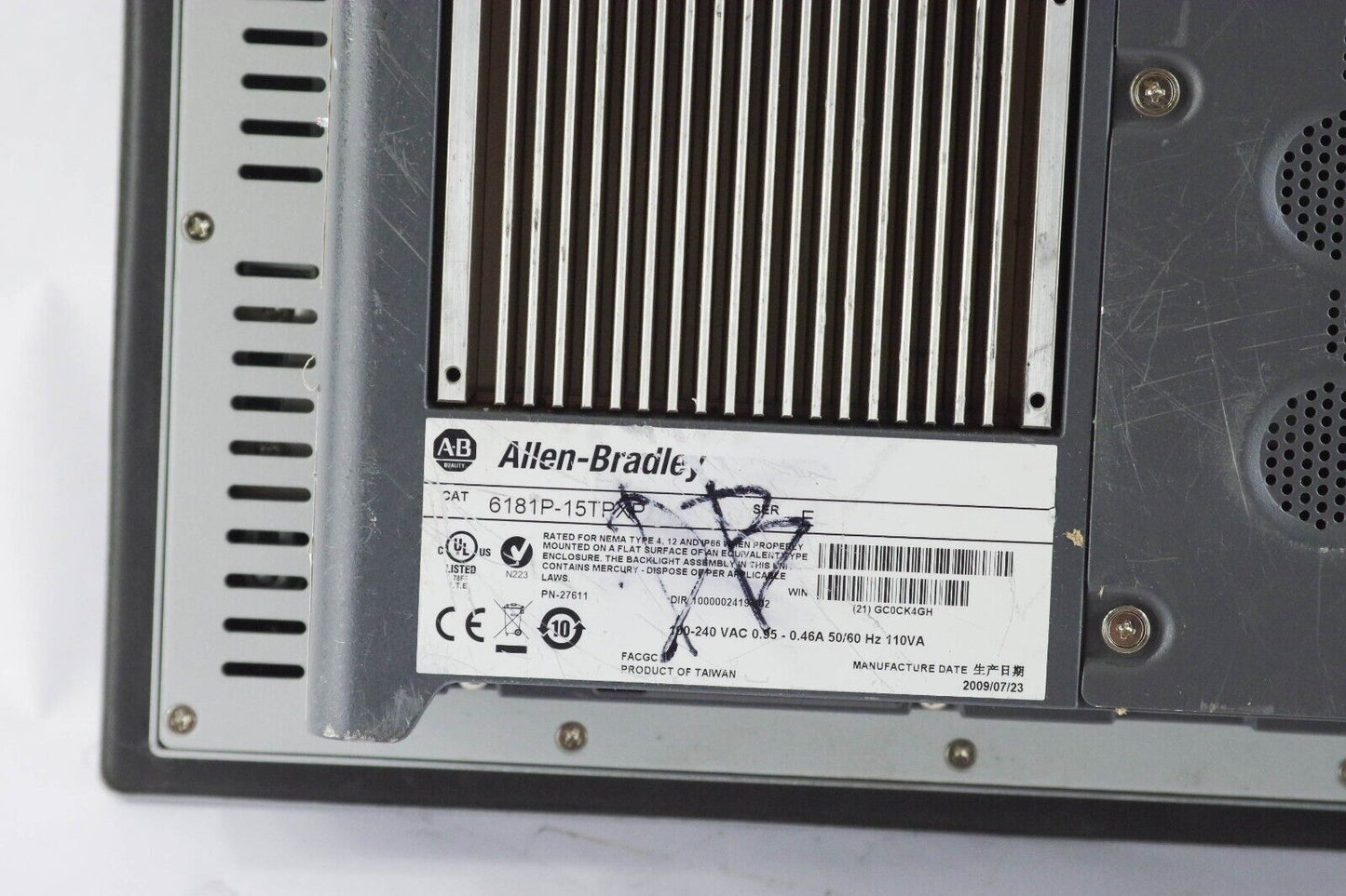 Allen Bradley 6181P-15TPXP / 6181P15TPXP Ser E Screen 1500P -For Parts or Repair