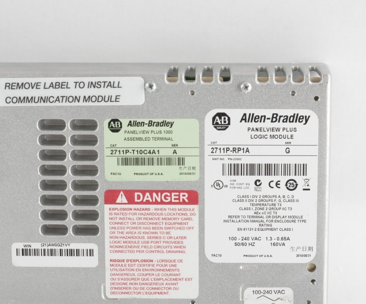 Allen Bradley 2711P-RP1A Ser G Logic Module