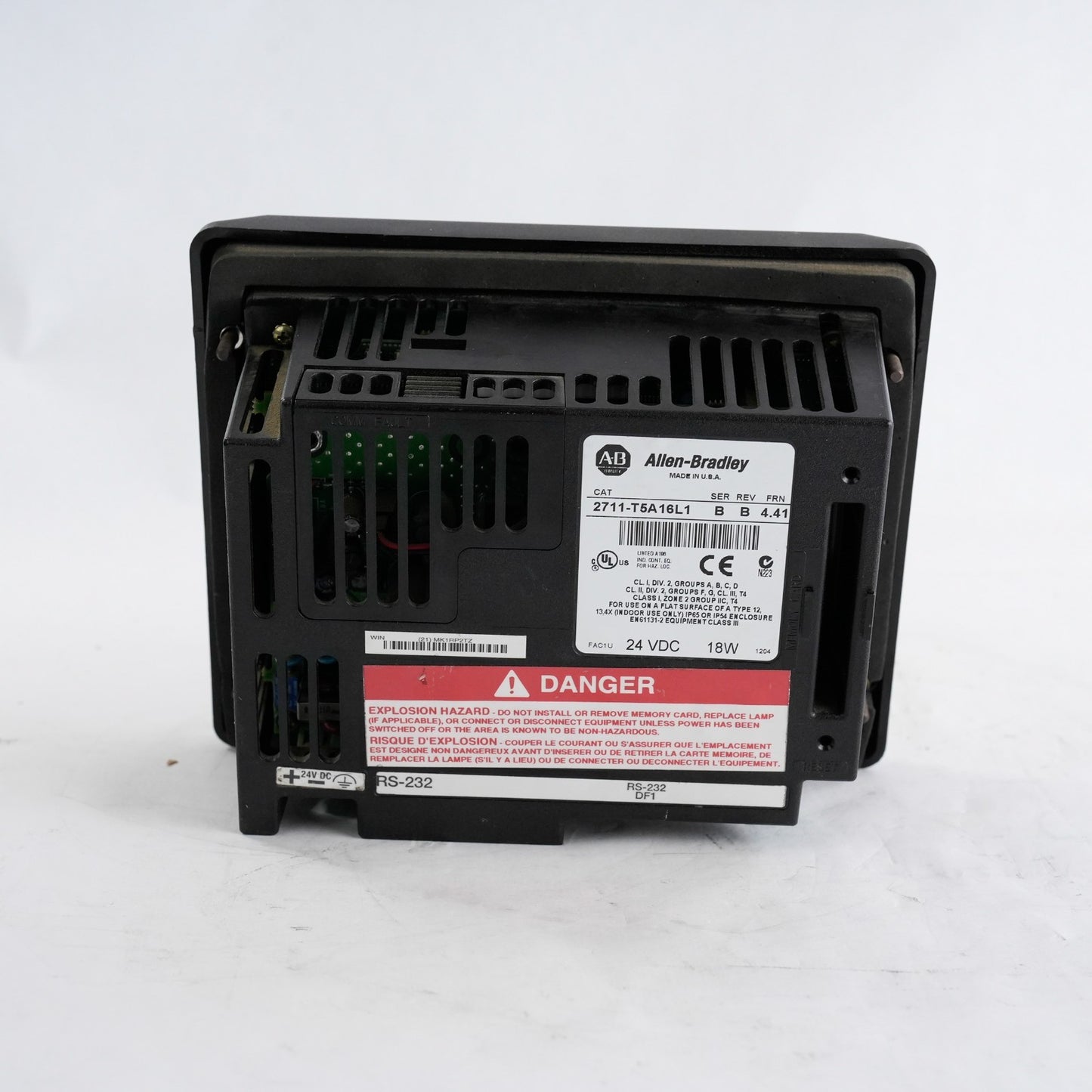 Allen Bradley 2711-T5A16L1 Ser B Rev B FRN 4.41 Panelview 550 HMI Module 24VDC