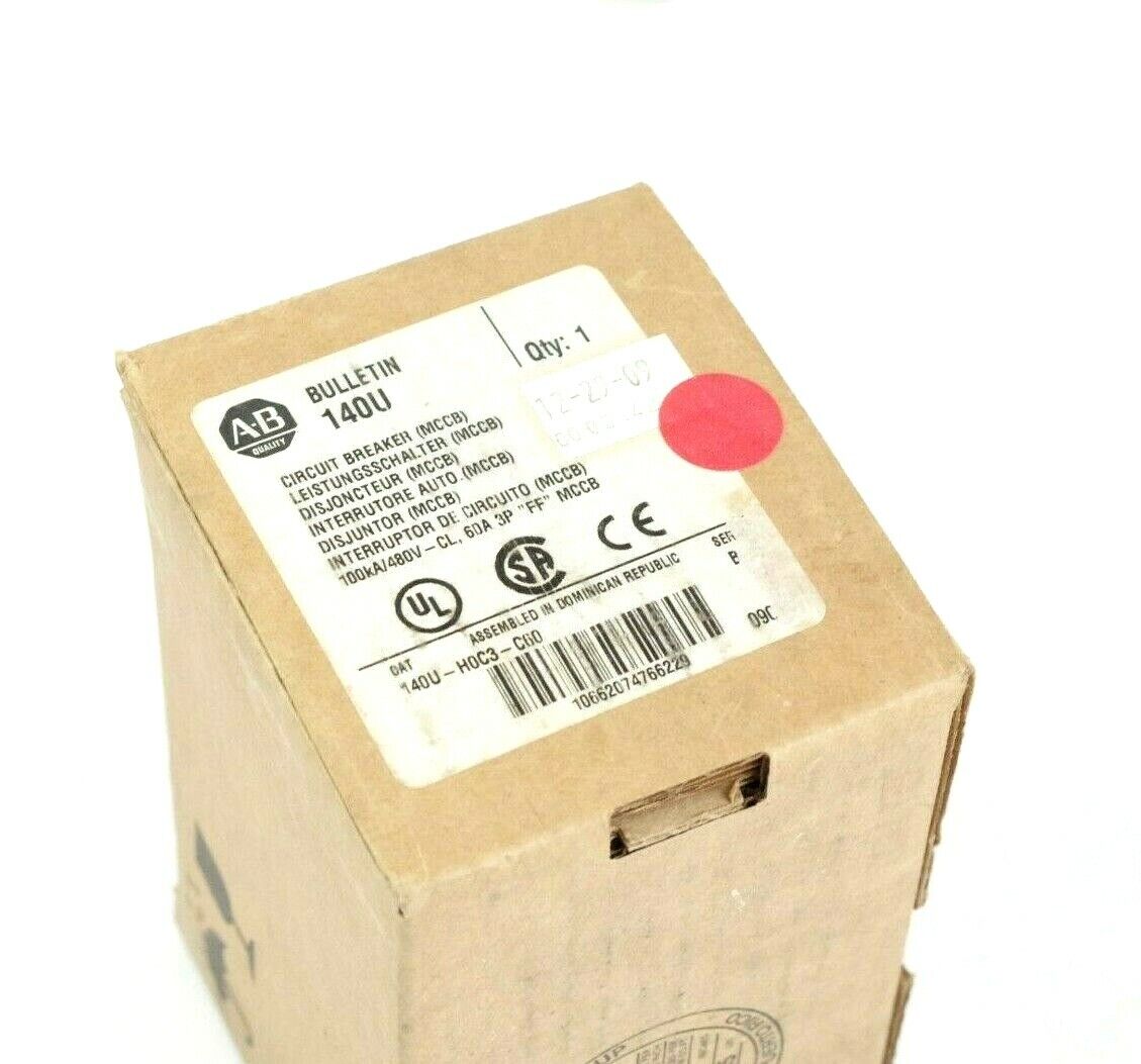 Allen Bradley 140U-H0C3-C60-A 140U Circuit Breaker 100kA 480V 60A 140U-H0C3-C60