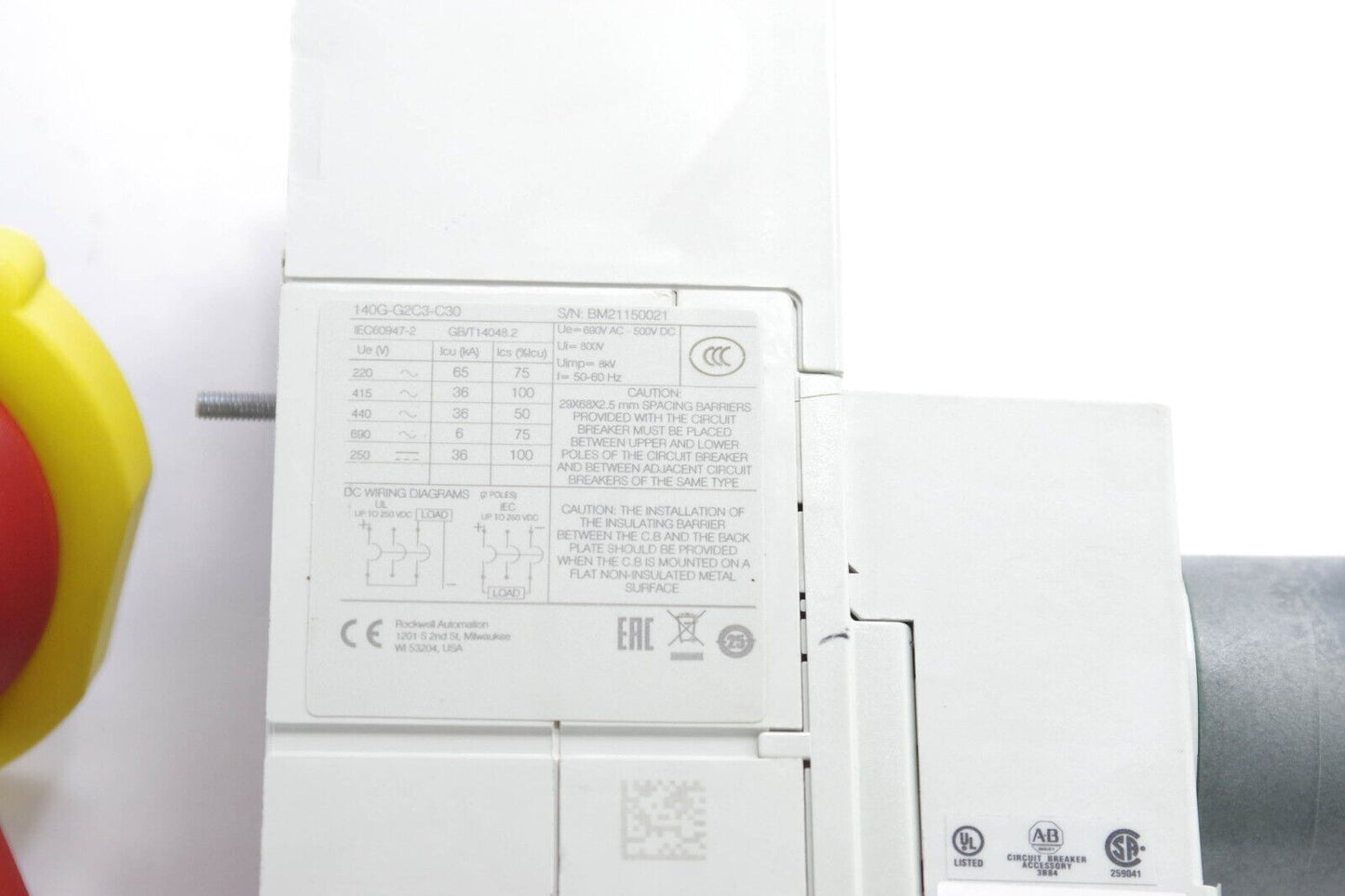 Allen-Bradley AB 140G-G2C3-C30 / 140GG2C3C30 IEC60947-2 220-250V