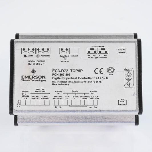 Emerson EC3-D72 Digital Superheat Controller with TCP/IP 807805 EC3D72 24VAC