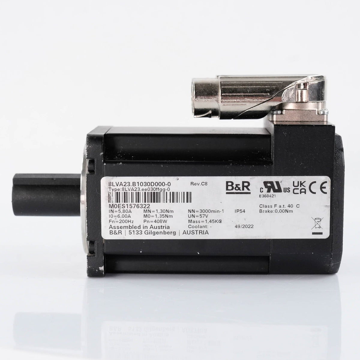 B&R 8LVA23.B1030D000-0 AC Synchronous Servo Motor 300V 3000RPM 8LVA23B1030D0000
