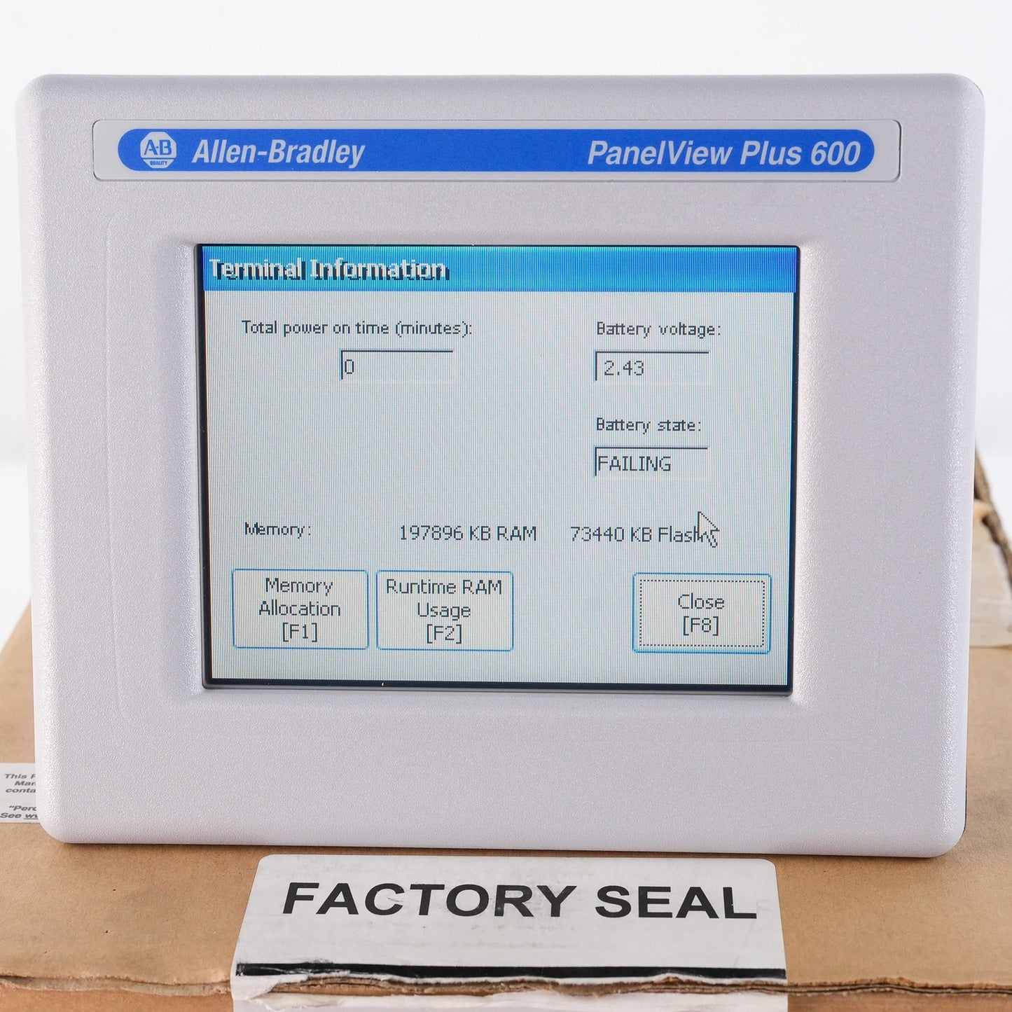 Allen Bradley 2711P-T6C20D8 /A PanelView Plus 600 Color Touch Display - Open Box