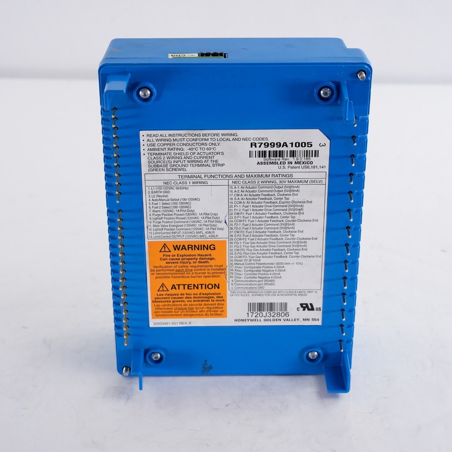 Honeywell CleaverBrooks R7999A1005 Fuel/Air Controller