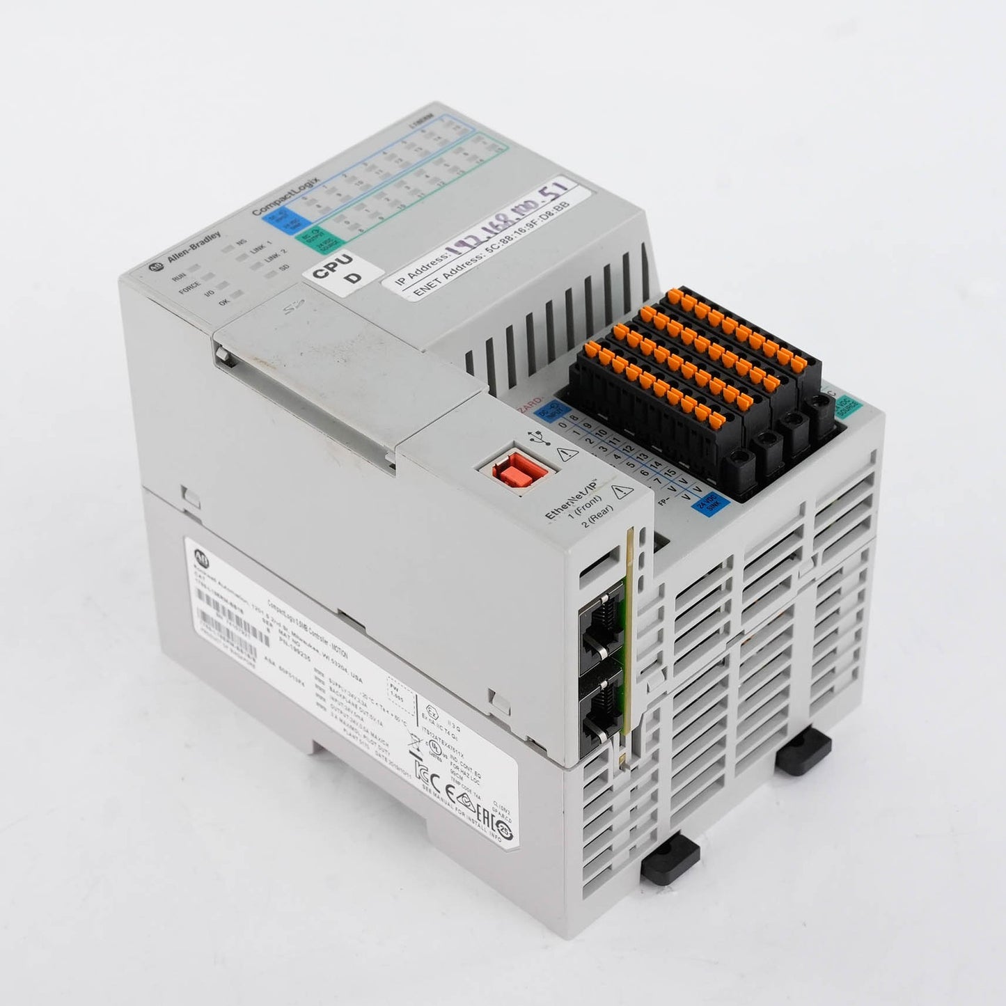 Allen Bradley 1769-L18ERM-BB1B Ser B CompactLogix 0.5MB (retake pictures)