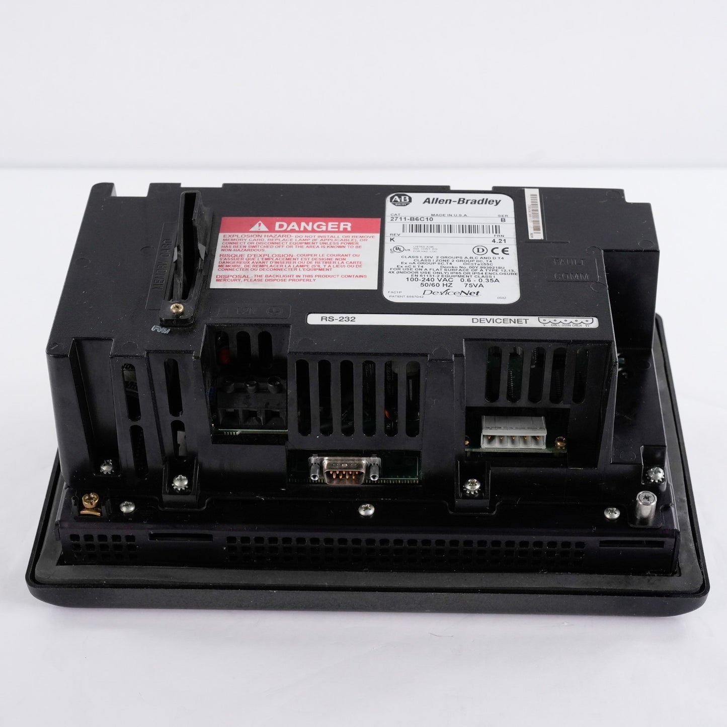 Allen Bradley 2711-B6C10 /B Rev K FRN 4.21 PanelView 600 Display Terminal