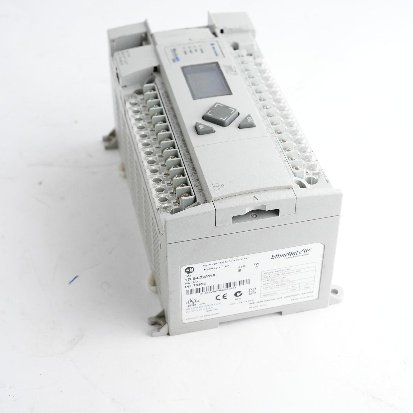 Allen Bradley 1766-L32AWA /B FW 15 MicroLogix 1400 PLC Processor 1766L32AWA