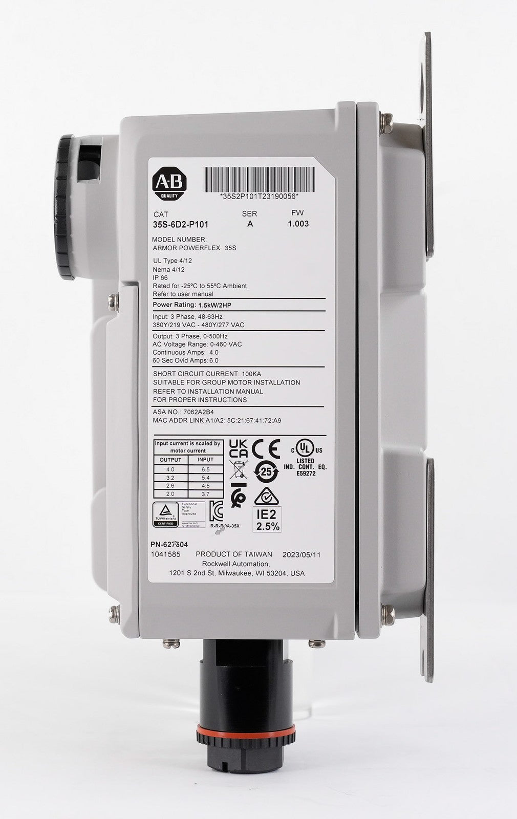 Allen Bradley 35S-6D2-P101 /A Amor Powerflex 35S 35S6D2P101