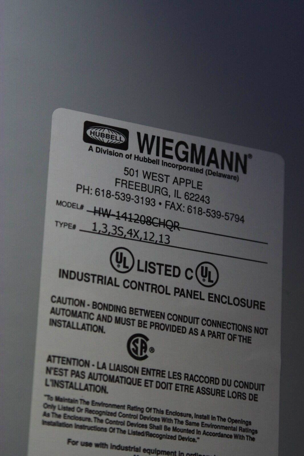 Hubbell Wiegmann HW-141208CHQR / HW141208CHQR Standard Electrical Enclosure