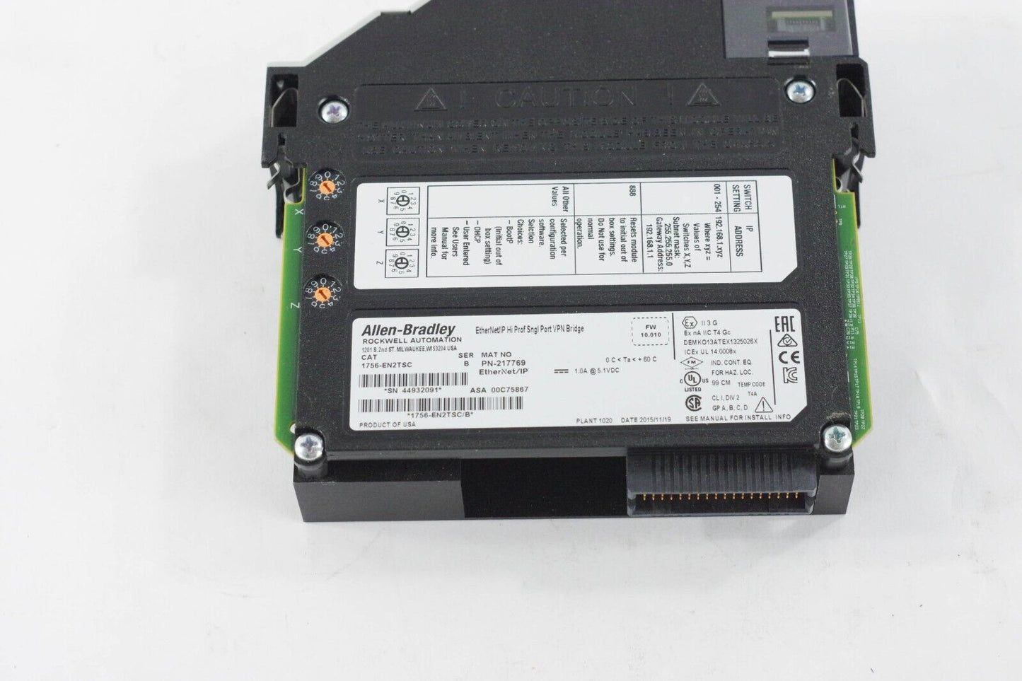 Allen Bradley 1756-EN2TSC / B EtherNeT/IP Module Series B