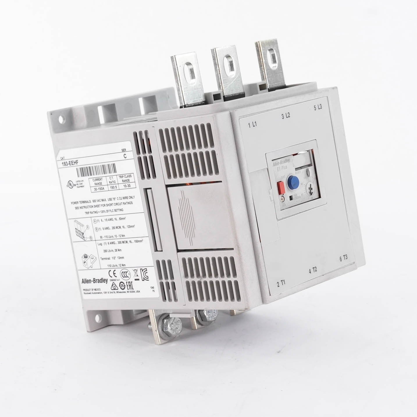 Allen Bradley 193-EEHF E1 Plus Overload Relay 18-90A 600V 50/60Hz 193EEHF