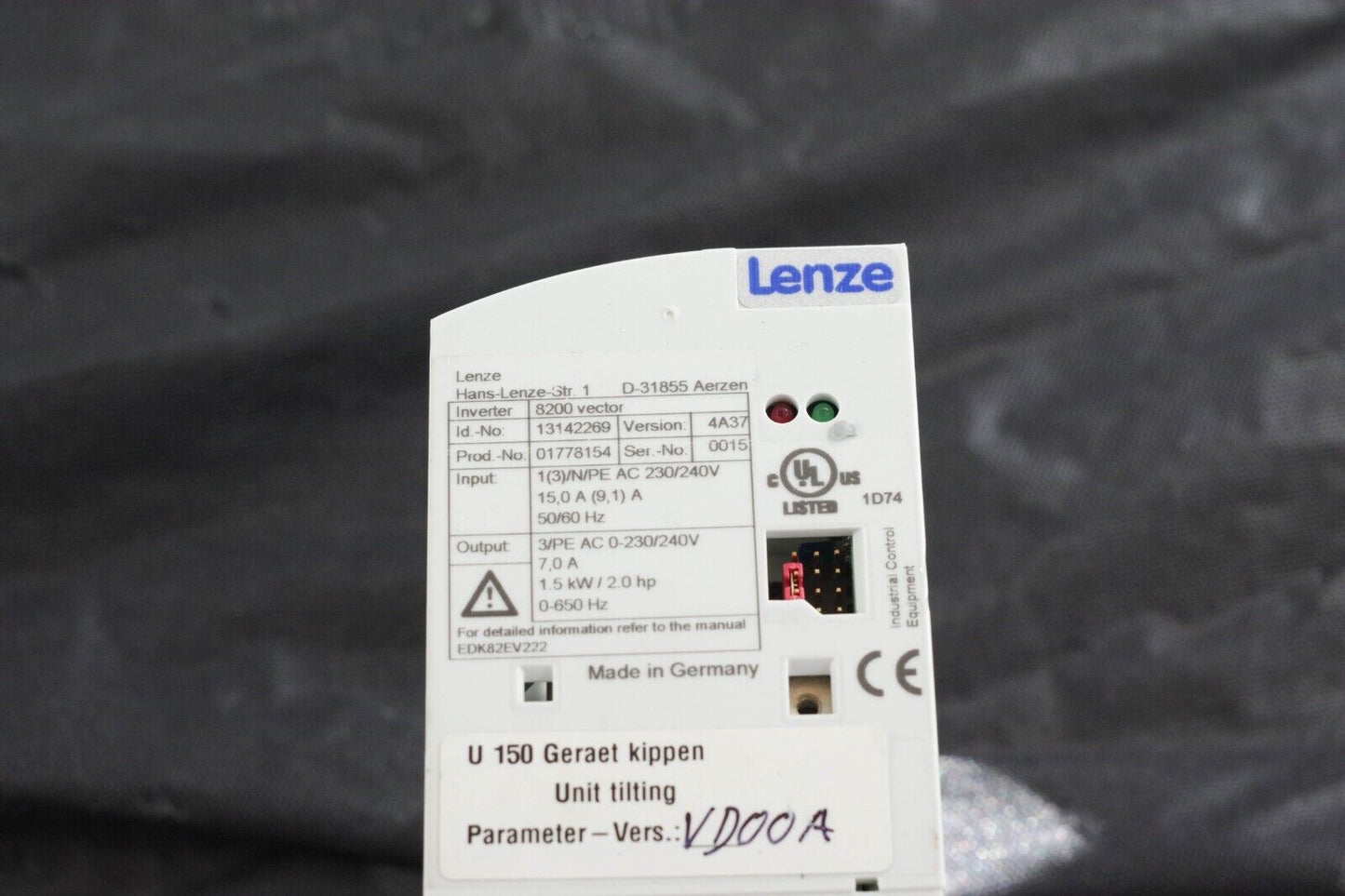 Lenze E82EV152K_2C000 240vac Inverter 8200 Vector 2hp 13142269 / 82EV152K2C000