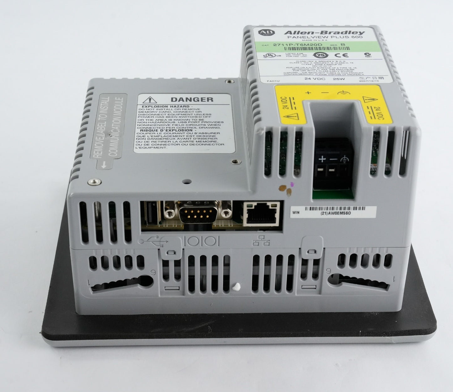 Allen Bradley 2711P-T6M20D /B PanelView Plus 600 Operator Interface Panel