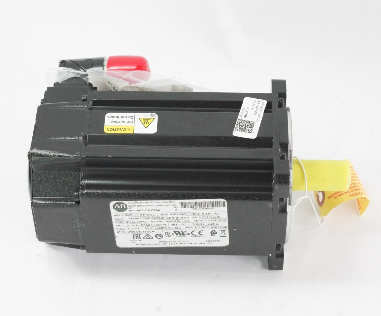 Allen Bradley MPL-B430P-MJ72AA SER A 460VAC 9.2A - No Box