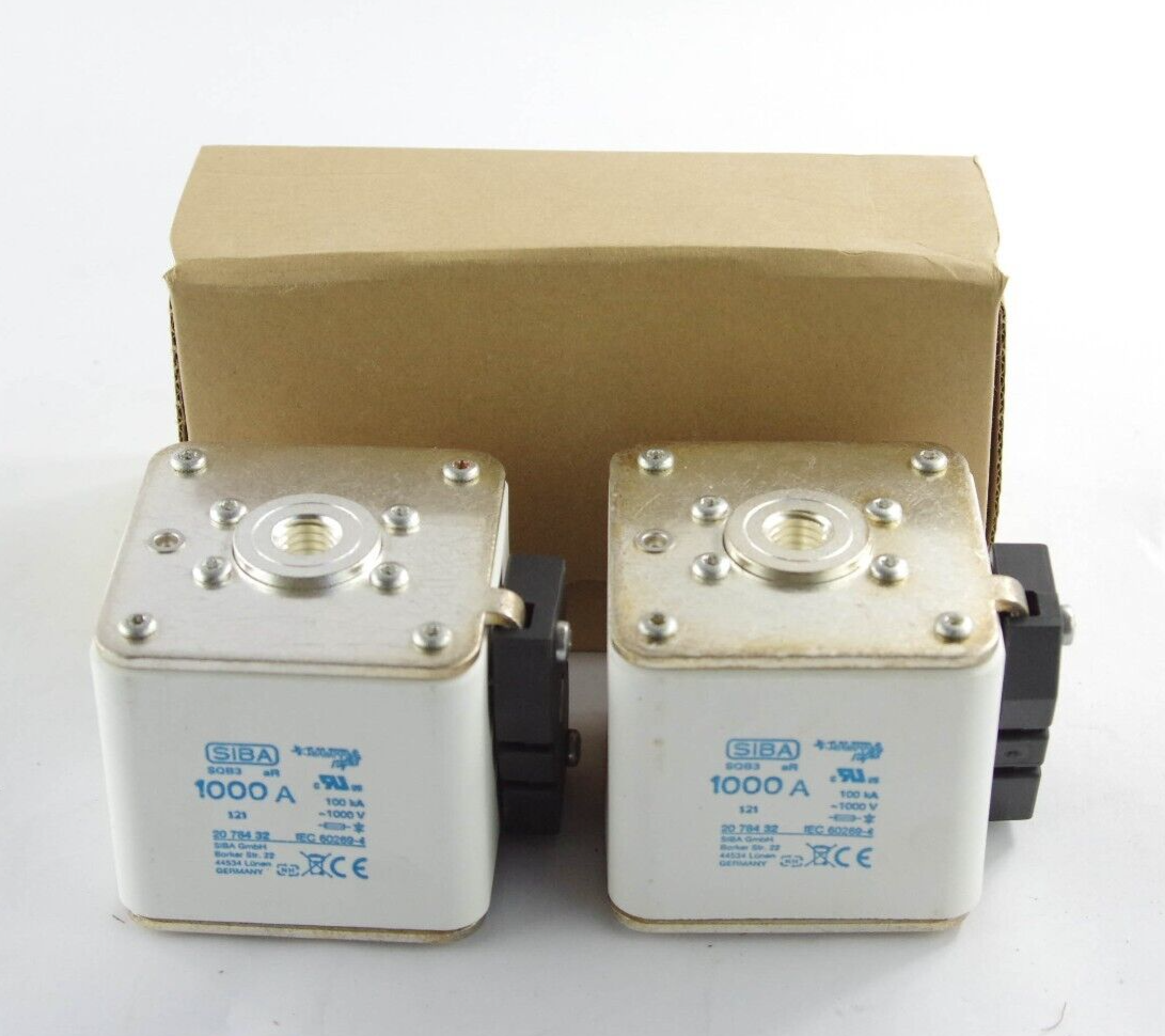 2x SIBA SQB3 Presspack ULTRA RAPID FUSE LINK 2078432.1000 aR 1000V 1000A 100kA