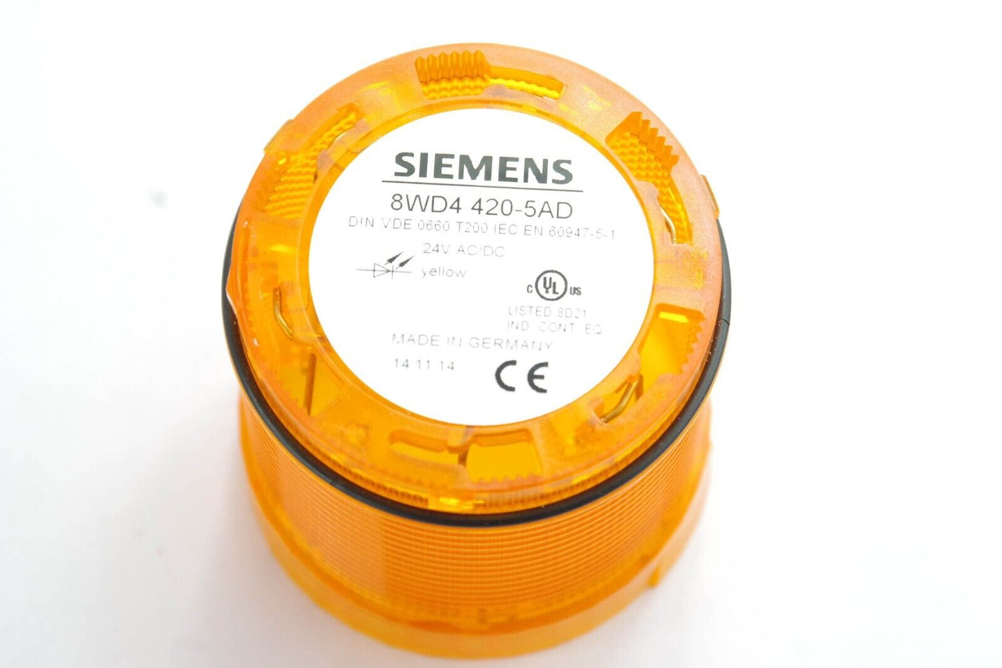 SIEMENS 8WD4 420-5AD / 8WD44205AD Yellow Stack Light LED 24V AC/DC 60947-5-1