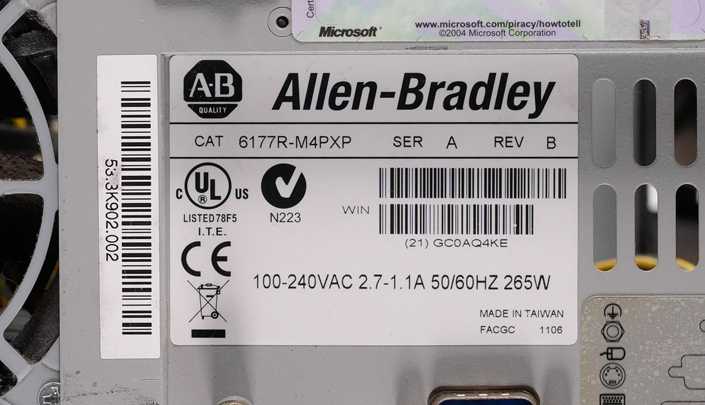 Allen Bradley 6177R-M4PXP VersaView 1450R  Industrial PC (missing cover)