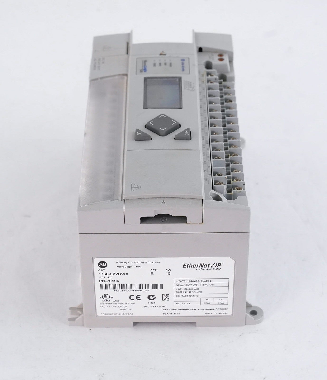 Allen Bradley 1766-L32BWA /B MicroLogix 1400 32-Point Controller 1766L32BWA