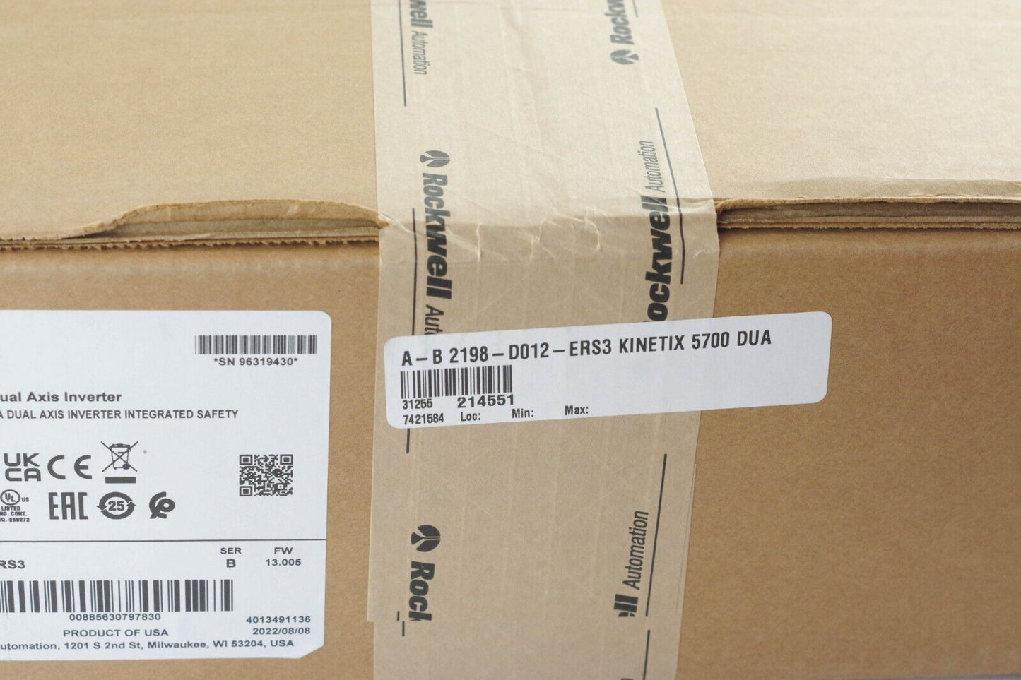 2022 Allen Bradley 2198-D012-ERS3 /B Kinetix 5700 - New Surplus, Factory Sealed