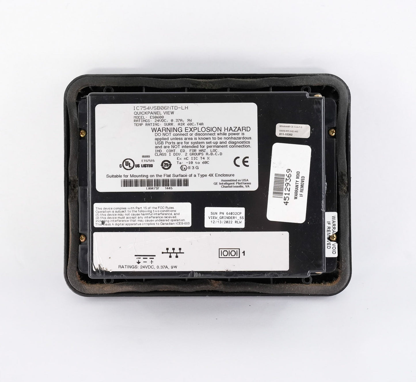 GE Fanuc Emerson ES0600 QuickPanel View 24VDC IC754VSB06NTD-LH