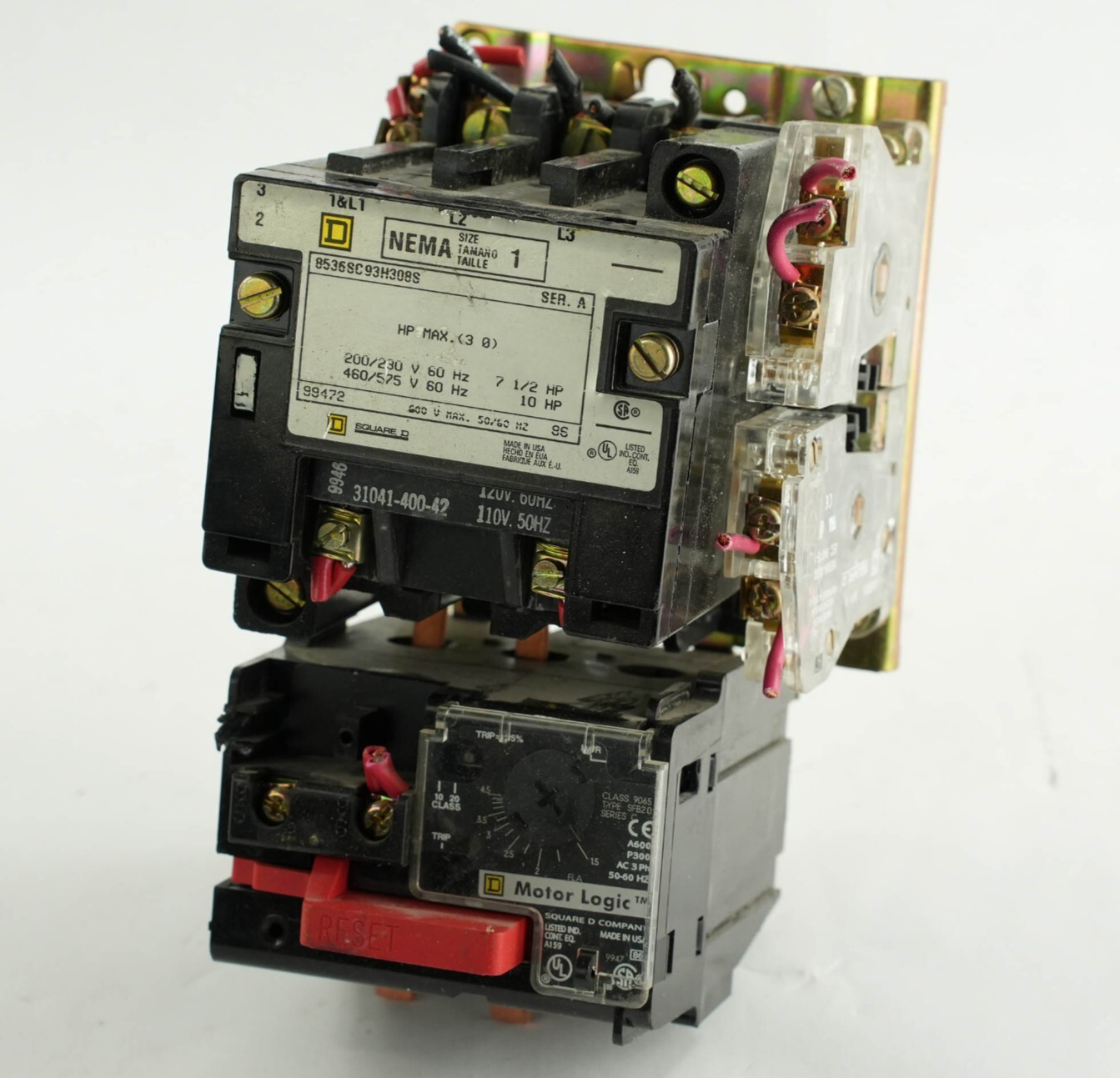 Square D 8536SC93H308S /A Size 1 120V Coil Magnetic Motor Starter