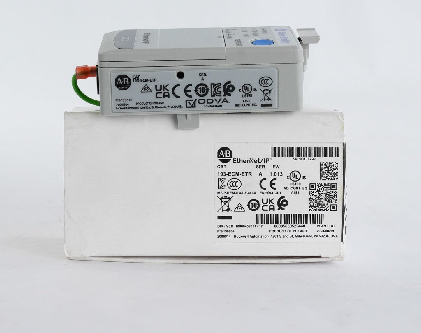 Allen Bradley 193-ECM-ETR /A FW 1.013 Enet/IP Communication Module - Open Box