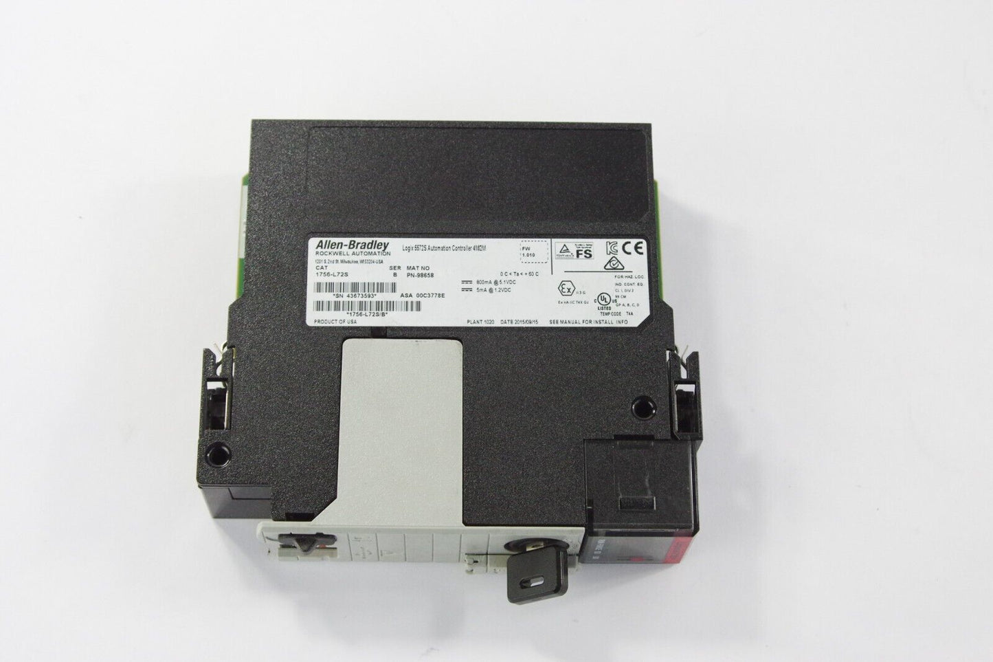 ALLEN BRADLEY 1756-L72S SER B Logix 5572S Automation Controller 4M/2M