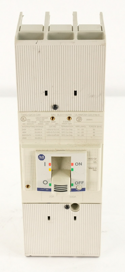 Allen Bradley 140G-G2C3-C20 Circuit Breaker 20A 3-Pole 140GG2C3C20