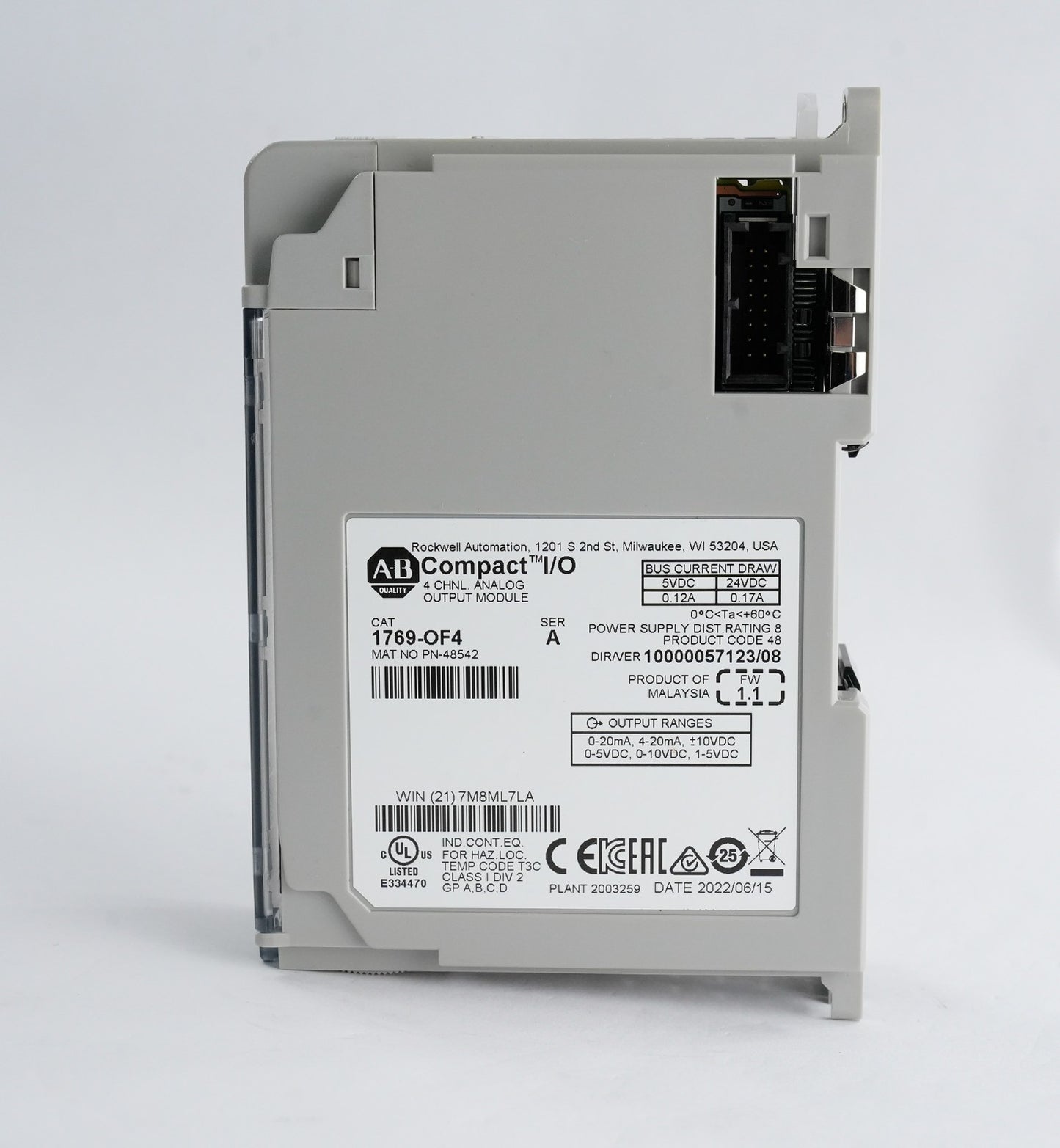 Allen Bradley 1769-OF4 Ser A CompactLogix Output Module Analog 4 Point 1769OF4