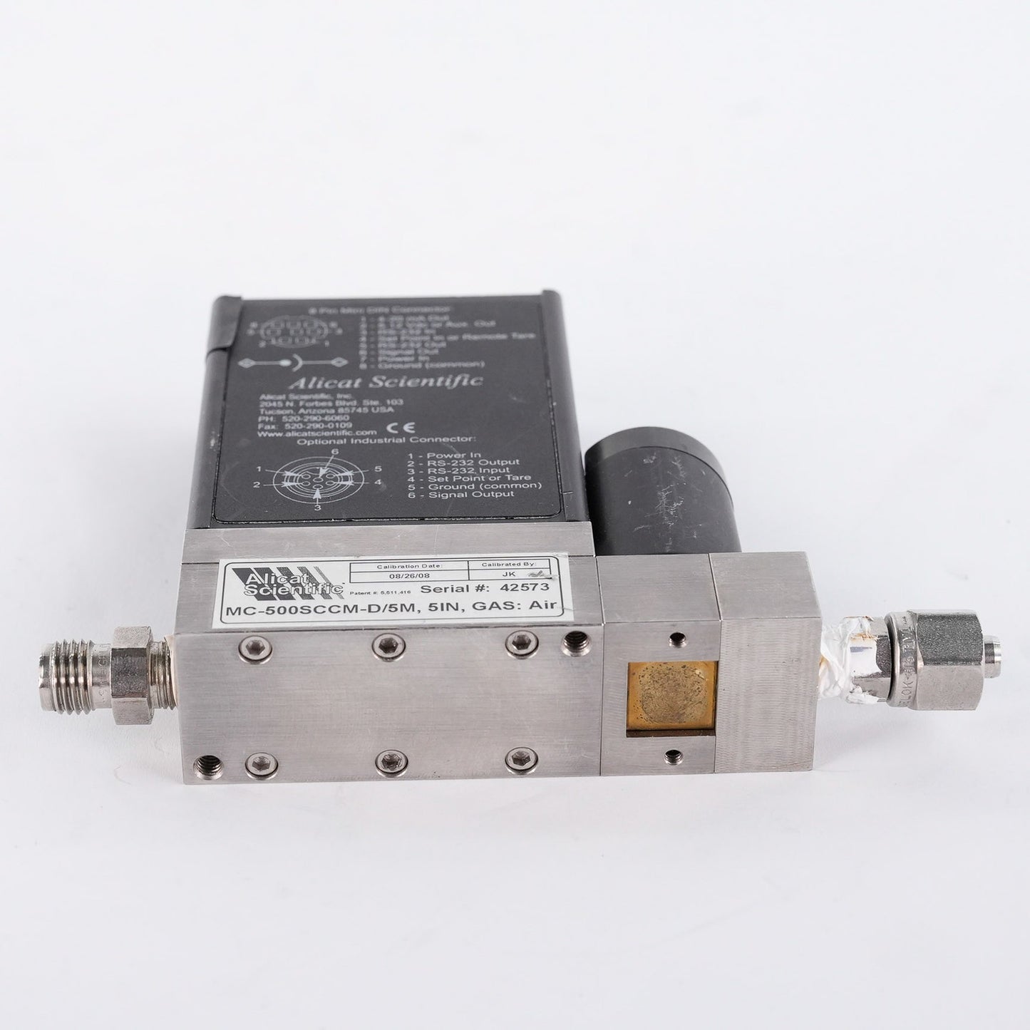 Alicat Scientific MC-500SCCM-D/5M Mass Flow Controller 500 SCCM MC500SCCMD5M 24V