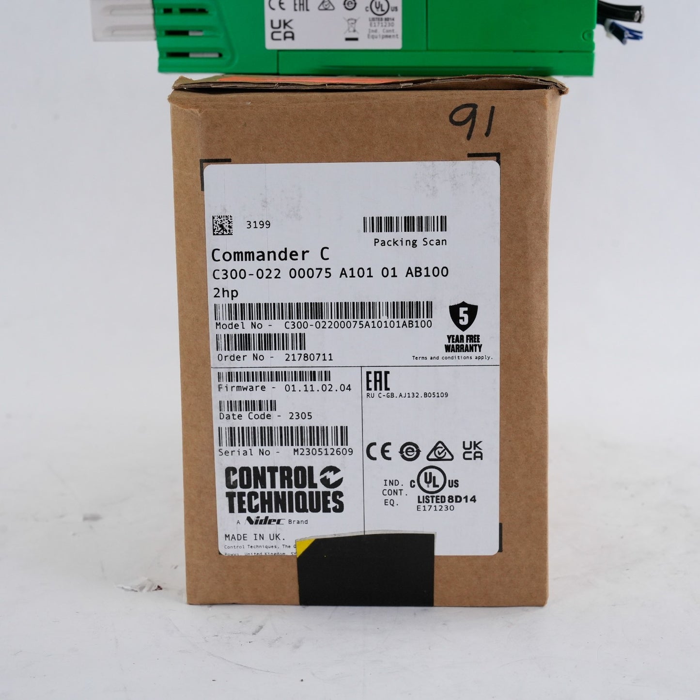 Control Techniques C300-022 00075 A 2HP Drive 240V C300022 - Open Box