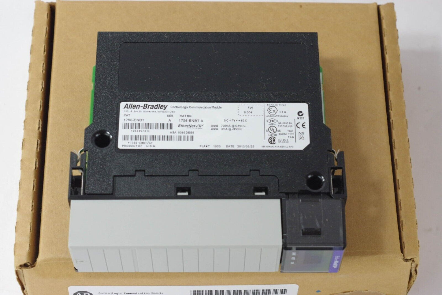 ALLEN BRADLEY 1756-ENBT SERIES A FW 6.004 COMMS MODULE / 1756ENBT - Open Box