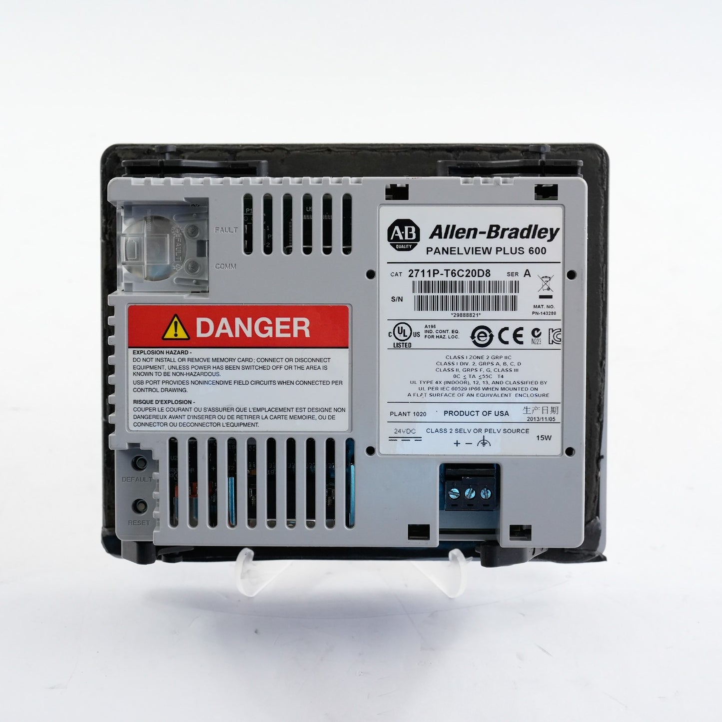 Allen Bradley 2711P-T6C20D8 /A Panelview Plus 600 Display Terminal 2711PT6C20D8