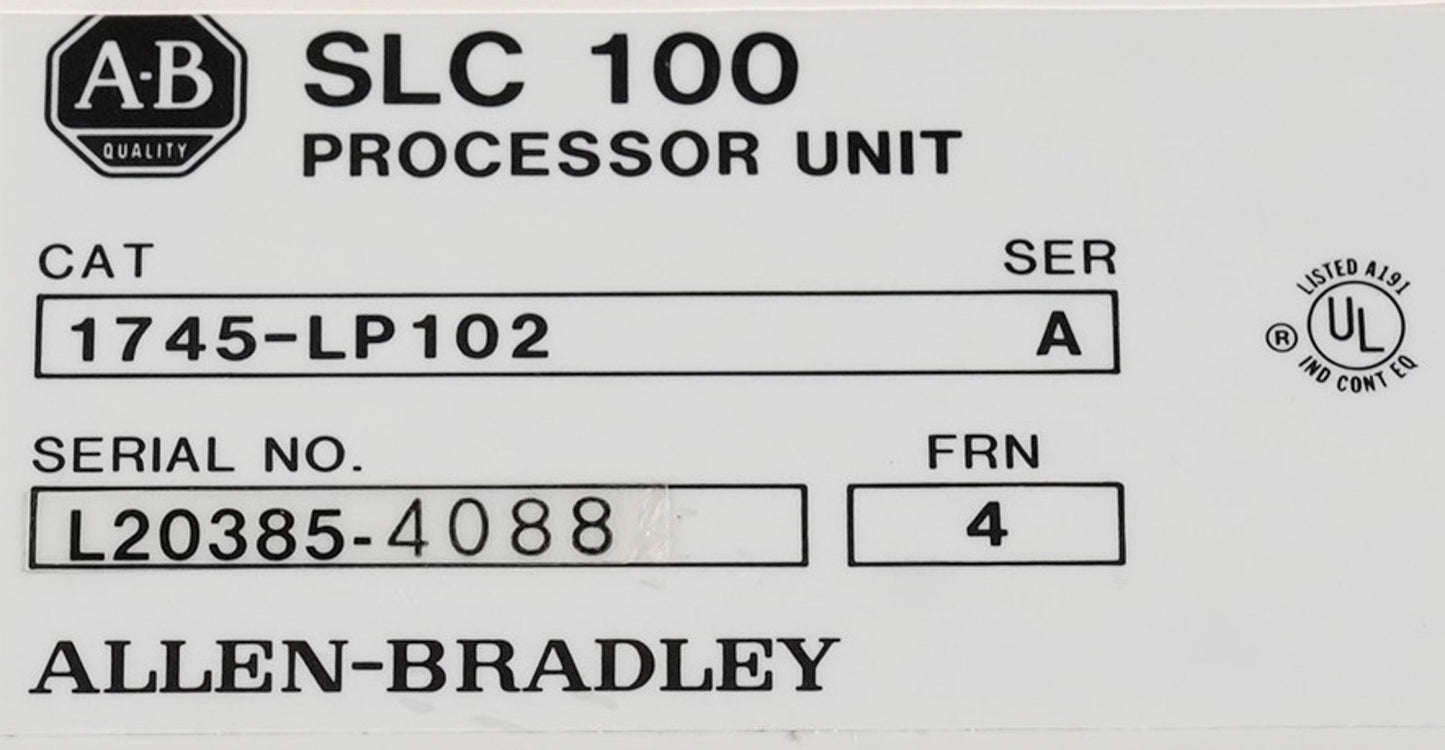 Allen Bradley 1745-LP102 /A FRN 4 SLC 100 Controller Module 1745LP102