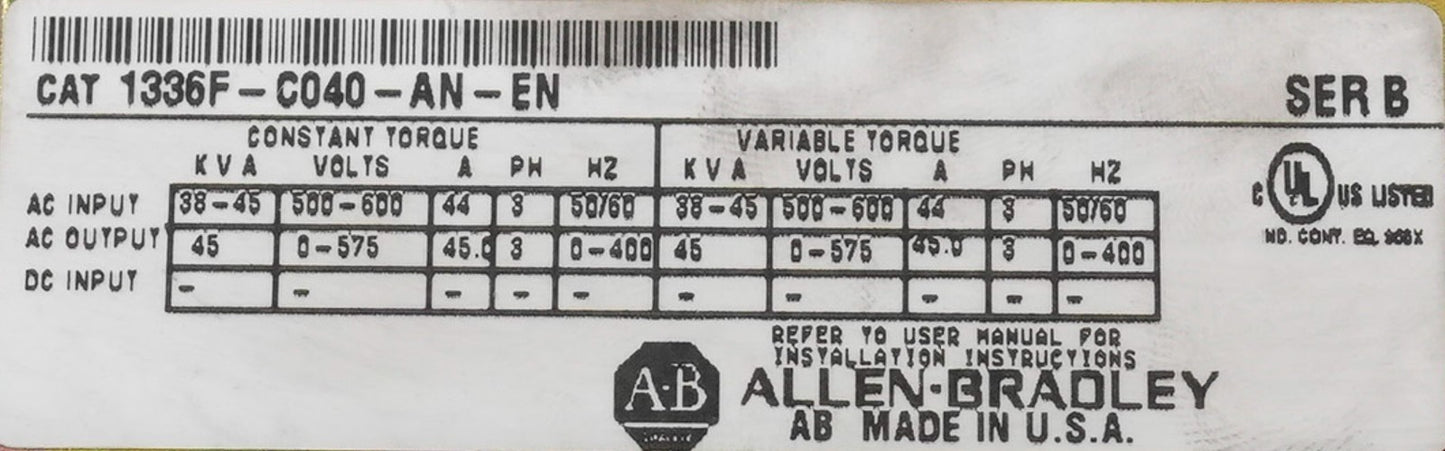 Allen Bradley 184699 Rev 18 Drive Circuit Board ABA517E4 For 1336F-C040 Drive