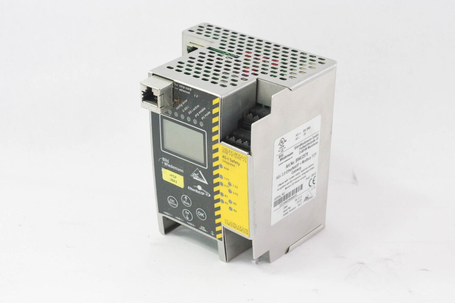 Bihl + Wiedemann BWU2579 3.0 AS-I EtherNet/IP + Modbus Gateway