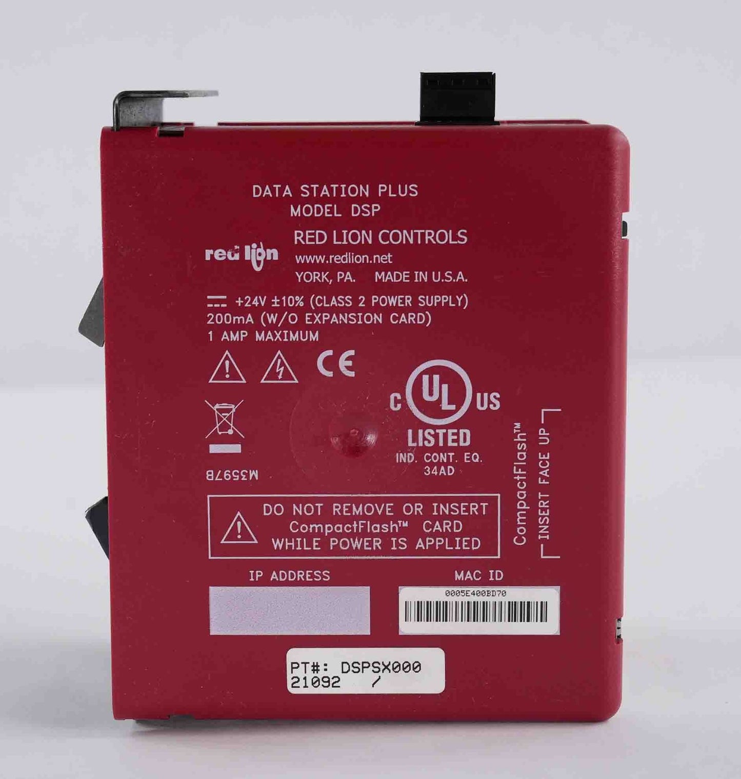 Red Lion Controls DSPSX000 Data Station Plus Model DSP Ethernet 24 VDC