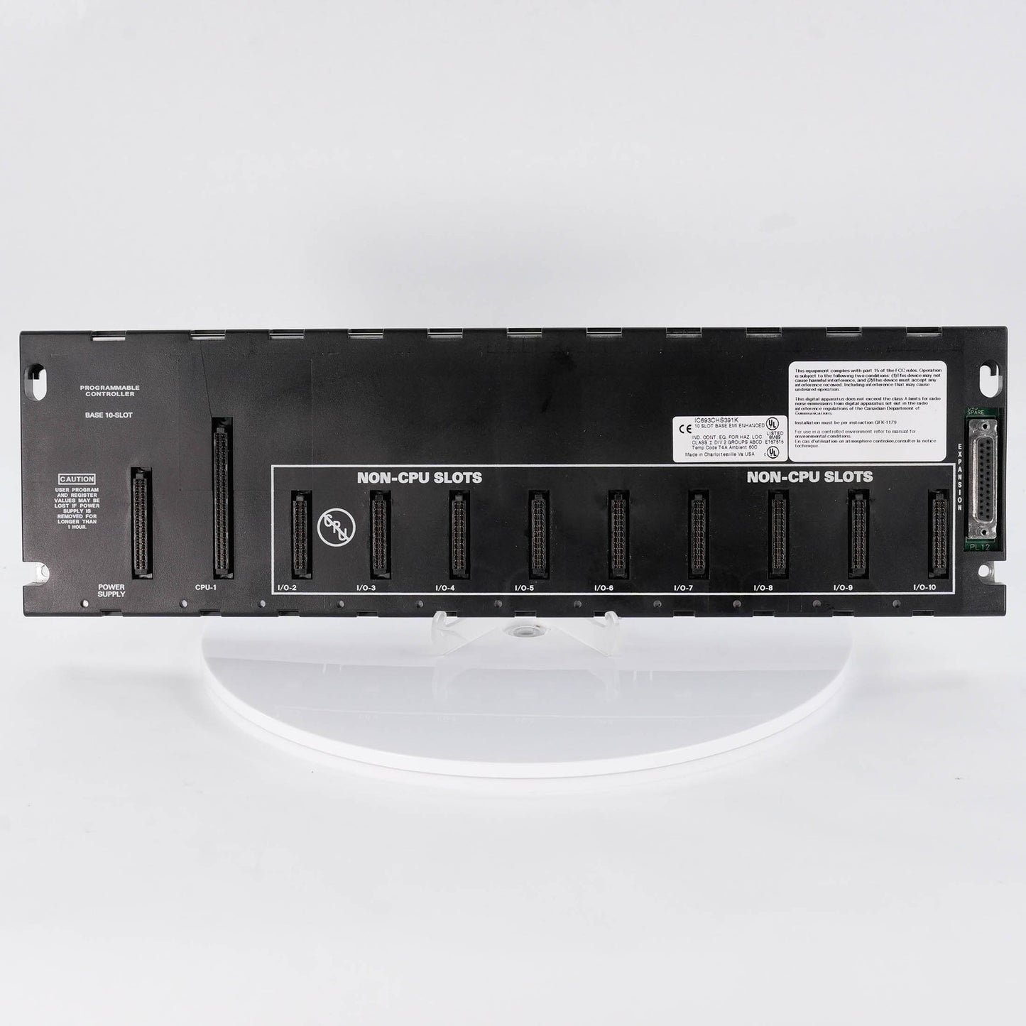 GE FANUC IC693CHS391K Series 90-30 PLC 10-Slot Modular Expansion Base