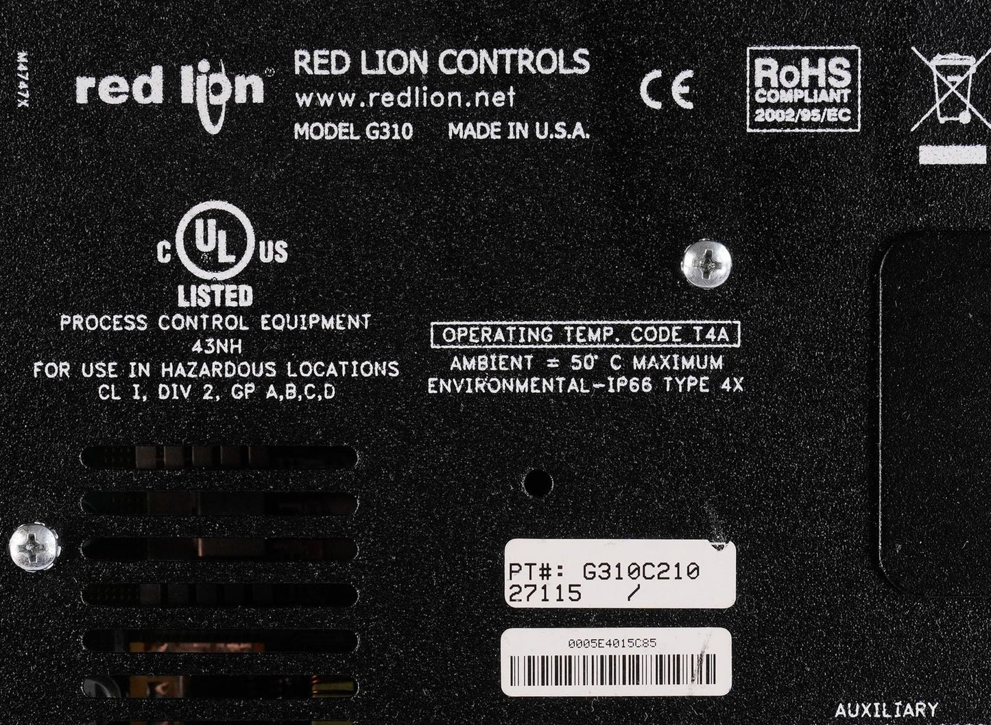 Red Lion G310C210 G3 Series 10.4" Color HMI Operator Interface Display G310