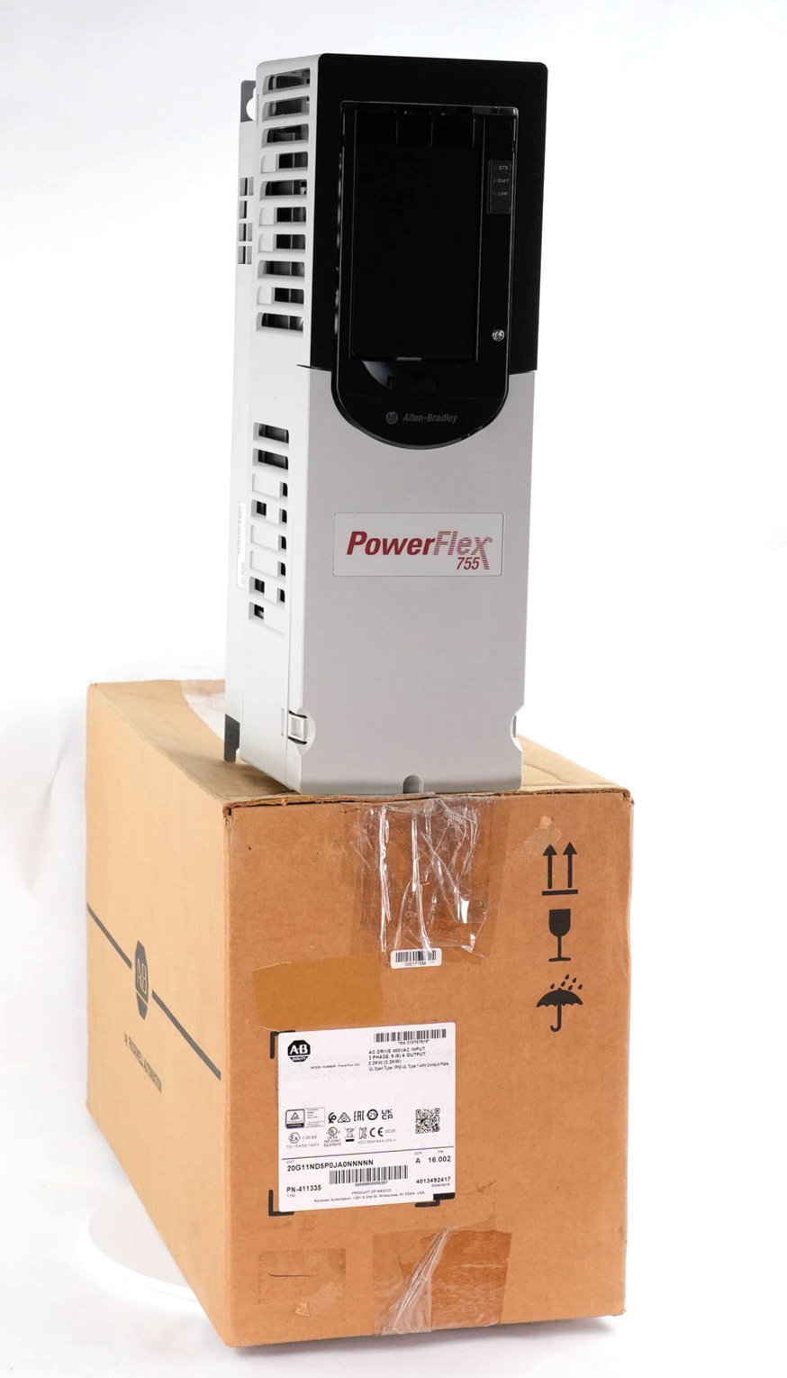 Allen Bradley 20G11ND5P0JA0NNNNN PowerFlex 755 AC Drive 480V 5.0A 3HP Series A