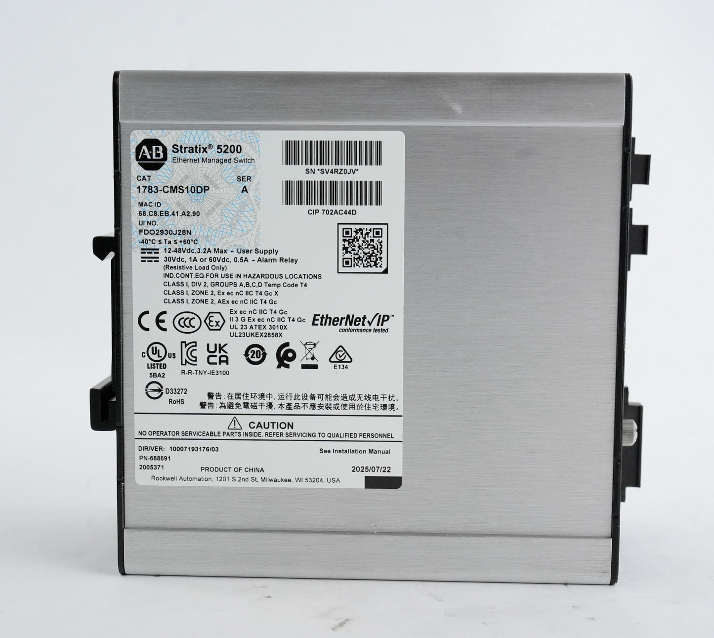 Allen Bradley 1783-CMS10DP /A Stratix 5200 10-Port Managed Switch - Open Box